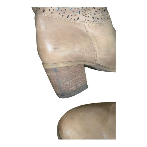 Crown Vintage Perforated Laser Cut Leather Ankle Boots Women's Size 9.5 Western - Picture 7 of 12